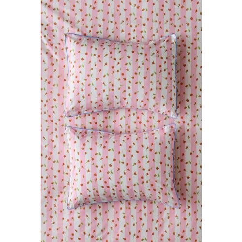Gingham Rose Striped Reversible Sham Set
