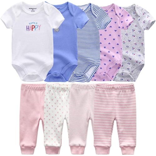 Baby Layette Set Baby Boys' 9-Piece Bodysuits Pants Set Toddler Girl Boy Unisex Baby Gift Sets