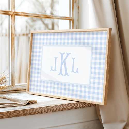 Nursery Name Sign Boys Nursery Gingham Nursery Decor Nursery Boy Gingham Boys Nursery Decorative Custom Nursery Name Boy Nursery Decore Blue