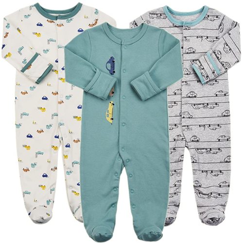Amazon.com: Aablexema Baby Footie Pajama with Mitten Cuffs, Double Zipper Infant Cotton clothes Sleeper Pjs, Footed Sleep Play: Clothing, Shoes & Jewelry