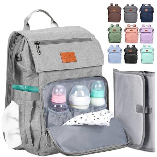 PILLANI Baby Diaper Bag Backpack - Large Bag for Boys & Girls - Diaper Backpack - Travel Diaper Bags w/Changing Pad, Baby Registry Search & Shower Gifts - Essentials Must Haves Newborn Stuff for Mom