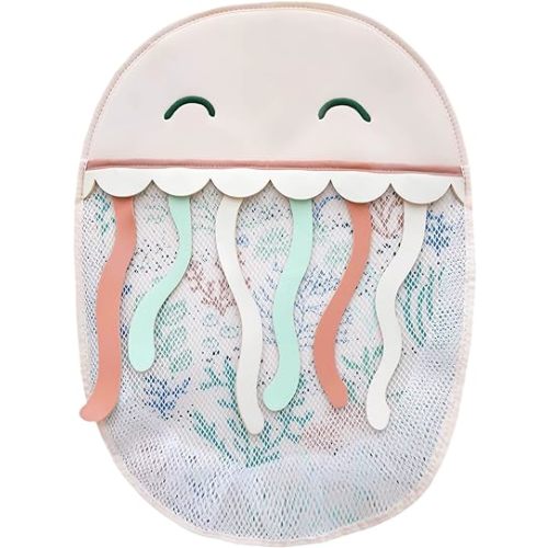 Copper Pearl Oceana Bath Toy Organizer with Suction Cups Extra-Large Mesh Bath Toy Holder for Bathtub, Quick-Dry Bath Toy Storage Net, Convenient Bath Toy Net for Tub - Cora