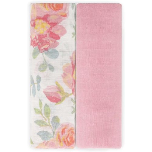 Featherhead™ 100% Cotton Muslin Swaddle Blankets for Baby Girl - Large 47”x 47” - Pre-Washed, Soft, & Breathable - Newborn Essential & Perfect Baby Registry Gift (2 Pack - Garden Floral)