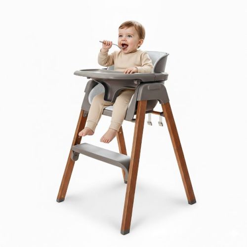 Fodoss 4-in-1 Convertible High Chair for Babies & Toddlers, Height-Adjustable with Dishwasher-Safe Tray, Easy Clean, Beige