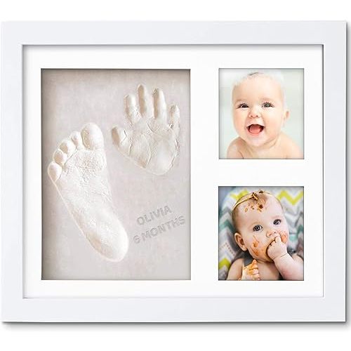 Little Hippo Baby Footprint Kit & Keepsake | Baby Handprint Kit | Baby Hand and Footprint Kit (Alpine White, Standard)