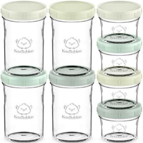8pk Prep Baby Food Storage Containers, Leak-proof, Bpa Free Glass Baby Food Jars For Feeding (slate)