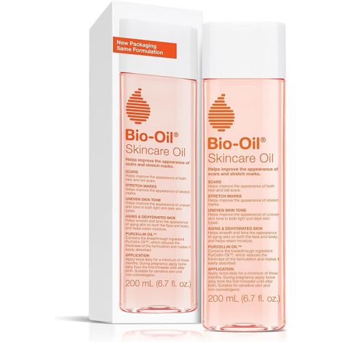 Bio-Oil Skincare Body Oil Serum for Scars and Stretch Marks, Face and Body Moisturizer with Vitamin E & A for Sensitive Dry Skin, Dermatologist Recommended, Non-Comedogenic, For All Skin Types, 6.7 Oz