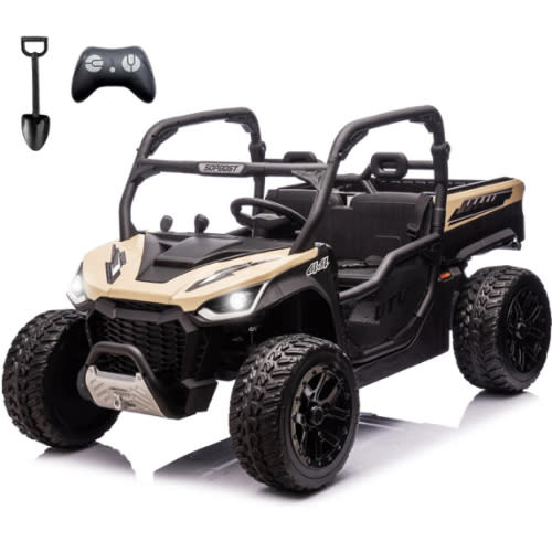Amazon.com: sopbost 24V 10Ah Ride On Toys for Big Kids to Drive 2 Seater Ride On Car with Remote Control Battery Powered Side by Side UTV with Large Dump Bed, 4x75W Motors, Red & Black : Toys & Games