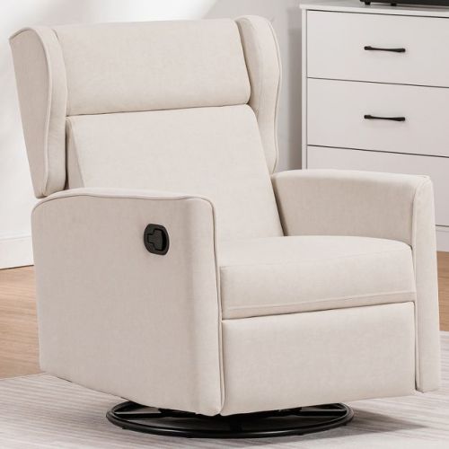 COMHOMA Baby Gliders, Rocking Recliner Chairs & Modern Nursery Chairs, Beige