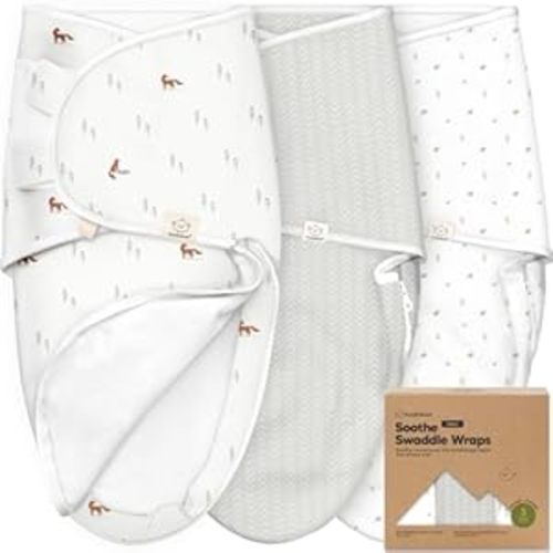 Baby Swaddle Sleep Sacks with Zipper - 3-Pack Newborn Swaddle Sack, Baby Swaddles Sleep Sack 0-3 Months, Wearable Blanket Baby, Baby Swaddle Blanket Wrap, Swaddle Sack, Easy Change Swaddle (Forest)