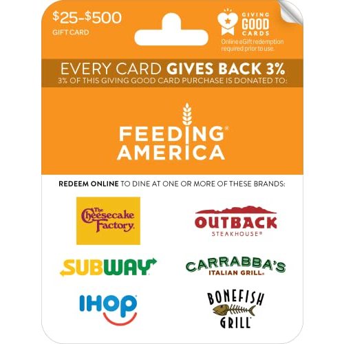 Giving Good Feeding America Gift Card