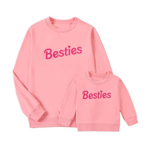 Mommy and Me Outfits Family Matching Outfits Letter Print Long Sleeve Pullover Sweatshirt Baby Sweatshirt Tops