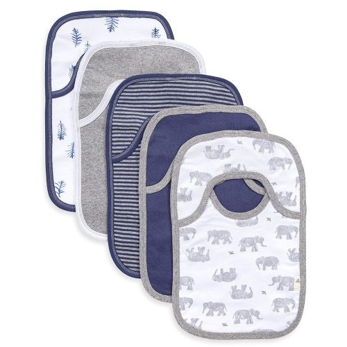 Burt's Bees Baby Infant Pull On Bibs, 100% Organic Cotton Lap Shoulder Style Drool Cloths, Newborn Essentials