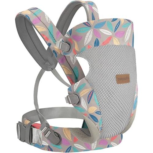 3-in-1 Baby Carrier Newborn to Toddler - Ergonomic(7.5-45lbs),Cozy Baby Carrier，Enhanced Lumbar Support，Easily AdjustableLightweight & Breathable Child Carrier (Leaf)