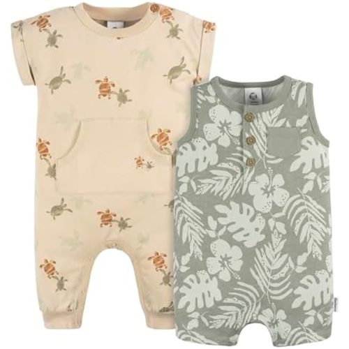 Gerber Baby Boys' Short Leg and Long Leg Romper Set