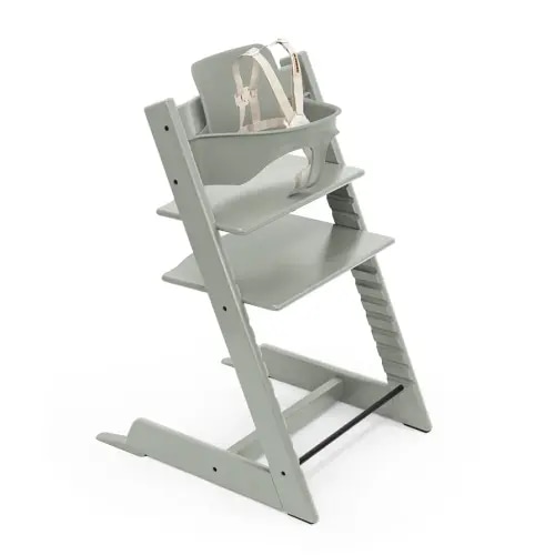 Stokke Tripp Trapp High Chair 2, Glacier Green - Includes Chair + Baby Set with Removable Harness for Children 6-36 Months - Adjustable, Ergonomic & Easy to Clean