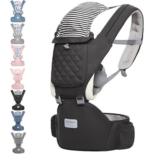 Baby Carrier, 6-in-1 Baby Carrier Newborn to Toddler, Baby Carrier with Hip Seat Lumbar Support 7-41 lbs, Baby Soft Carrier for All Seasons & Positions, Adjustable Size for Shopping Hiking Travelling