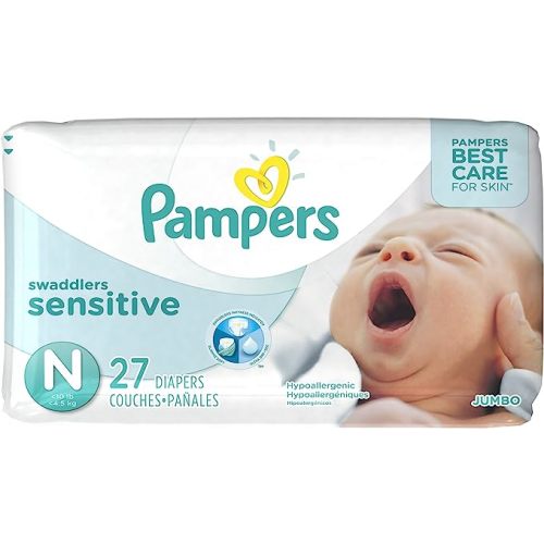 Pampers Swaddlers Sensitive Newborn Diapers Size 0, 27 Count - 27.0