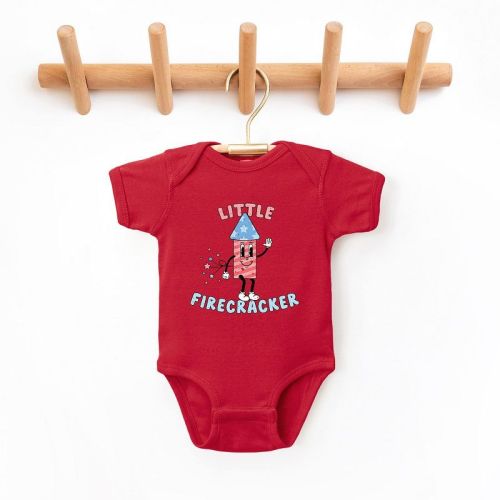 The Juniper Shop Retro Little Firecracker Baby Bodysuit - Newborn - Red