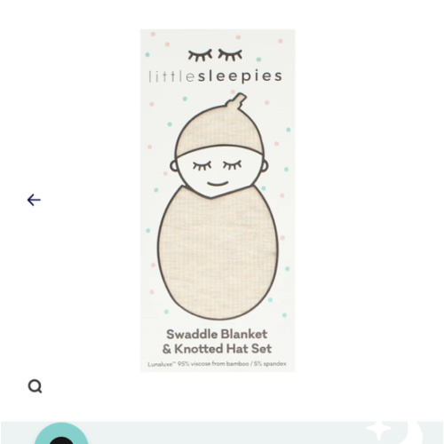 Heather Oatmeal Ribbed Swaddle & Hat Set - Little Sleepies