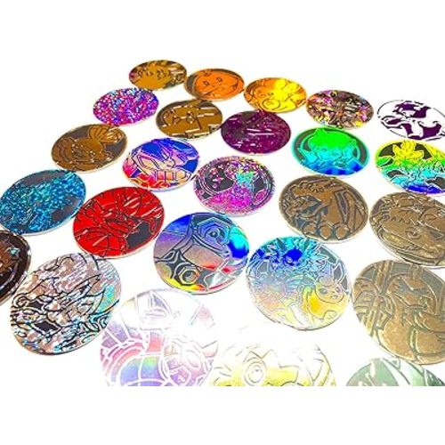 Pokémon 10 Assorted Pokémon Large Gaming Coins - No duplicates - Plastic Metallic Coins