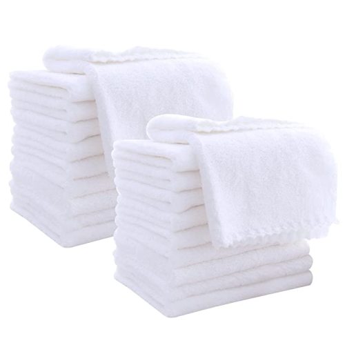 20 Pack Large Burp Cloths for Baby - 20" by 10" Ultra Absorbent Burping Cloth, Hand Washcloths, Newborn Towel - Milk Spit Up Rags - Burpy Cloths for Unisex, Boy, Girl - Burp Cloths Set(White) - 20 Piece Set