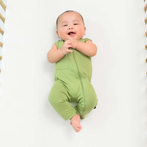 Zippered Sleeveless Romper in Honu