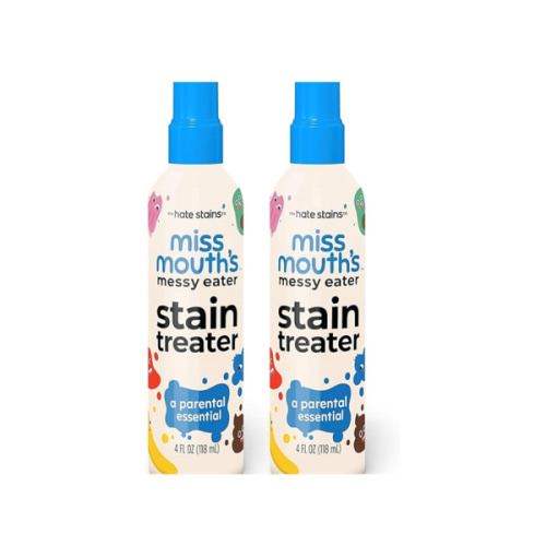 Miss Mouth's Messy Eater Stain Treater Spray - 4oz 2 Pack Stain Remover - Newborn & Baby Essentials - No Dry Cleaning Food, Grease, Coffee Off Laundry, Underwear, Fabric