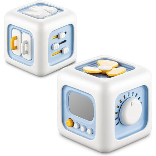 Busy Cube Toys for 1 Year Old, Montessori for 1+ Year Old, Travel Toys for Toddlers 1-3, Learning Fine Motor Skills| Birthday Gifts for 12 Months +