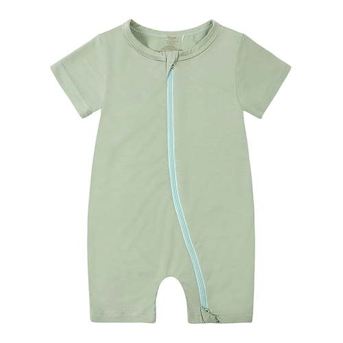 SXIMEE Unisex Baby Buttery-Soft Short Sleeve Romper with Bamboo Viscose Made, 2 Way Zipper Sleeper Pajamas