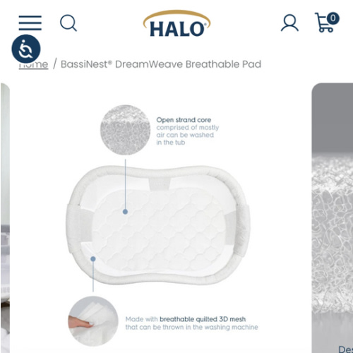 DreamWeave Breathable BassiNest Mattress Pad | HALO