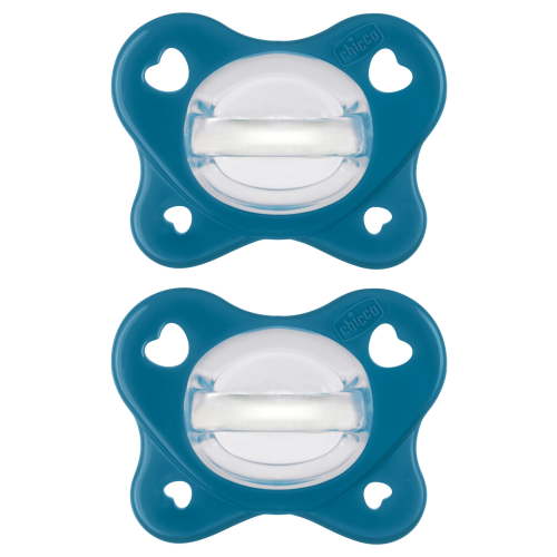 Chicco PhysioForma Dual Soft Pacifier Sapphire 16-24m 2pk, New