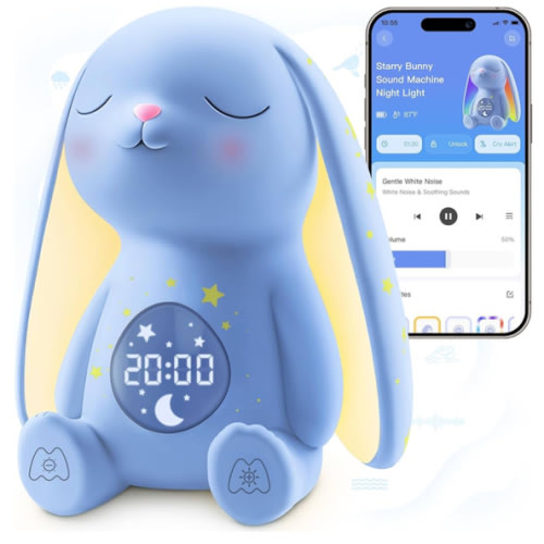 2025 Mom's Choice Awards | White Noise Sound Machine Baby with Night Light, Cry Detection,100 Soothing Sounds, App Control, 150% Battery Life, 50% Faster Sleep, Newborn Essentials