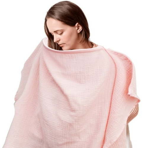 Toorise Muslin Nursing Cover for Baby Breastfeeding, Soft Breathable Cotton Breastfeeding Cover for Mom Breathable Privacy Nursing Covers with Arch Neckline