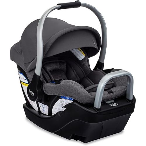 Britax Cypress Infant Car Seat, Rear Facing Car Seat with Alpine Base, ClickTight, Premium Fabrics, Ponte Stone