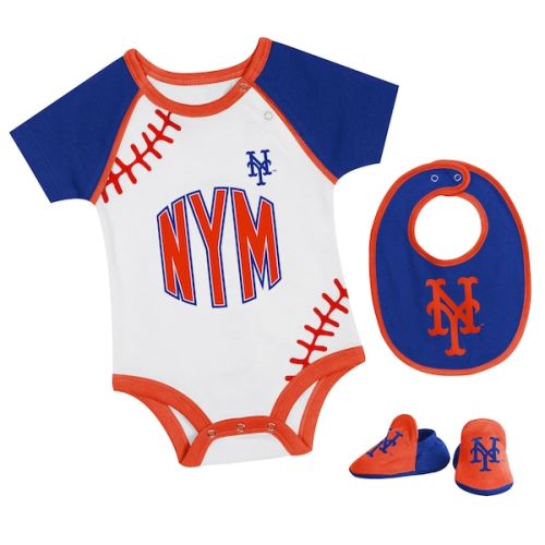 New York Mets Newborn & Infant Tied Up Bodysuit, Bib & Bootie Set