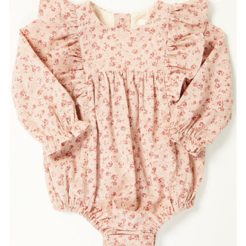 Yura Infant Girls' Floral Print Long Sleeve Snap Onesie
