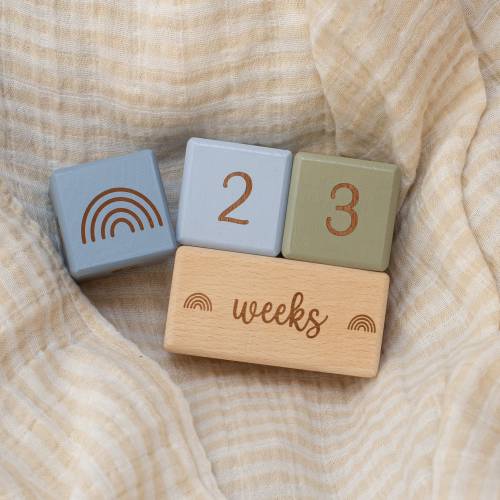 Wooden Baby Milestone Blocks