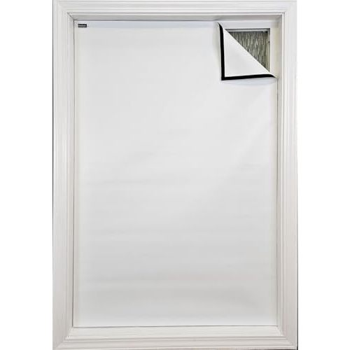 Blackout EZ - Total Sunlight Blocking Window Cover - Complete Light Block -New EZ Grid™ Material, Large - Customizable to (45" x 66") White in/White Out - Made in USA