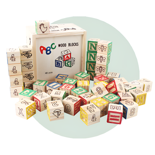 Best Seller: Montessori Wooden ABC Building Blocks