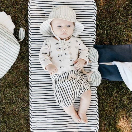 Striped On the Go Portable Changing Pad