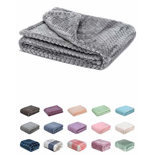 Fuzzy Blanket or Fluffy Blanket for Baby, Soft Warm Cozy Coral Fleece Toddler, Infant or Newborn Receiving Blanket for Crib, Stroller, Travel, Decorative (28Wx40L, XS-Flint Gray)