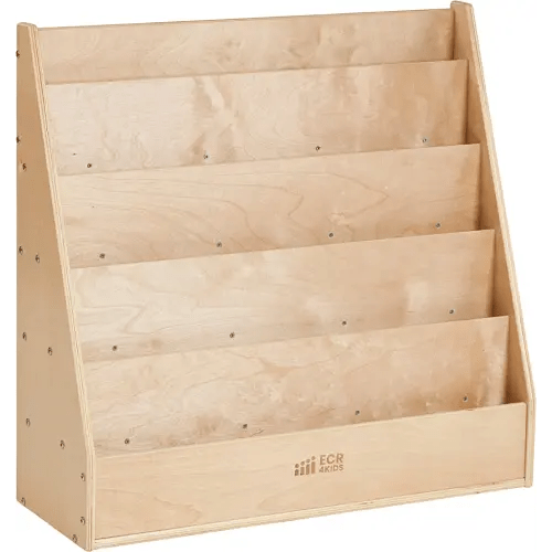 ECR4Kids Streamline Single-Sided Book Display with Storage, Classroom Bookshelf, Natural