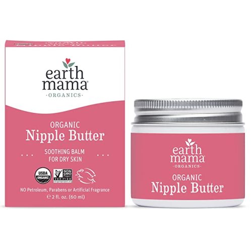 Organic Nipple Butter Breastfeeding Cream by Earth Mama | Lanolin-free, Safe for Nursing & Dry Skin, Non-GMO Project Verified, 2-Fluid Ounce (Packaging May Vary) - 2 Fl Oz (Pack of 1)