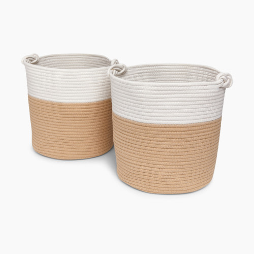 Sprucely Cubby Rope Basket (2 Pack) - Oat, Medium