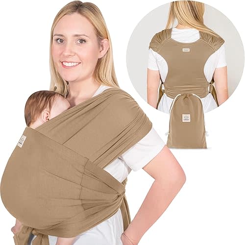 KeaBabies Baby Wrap Carrier Ring Sling - Easy to Wear, Adjustable D-Lite Baby Carrier Newborn to Toddler, Infant Carrying Shirt, Hands Free Bonding, Breathable Fabric Wearing Wrap (Warm Hearth)
