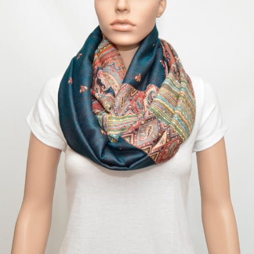 Multicolored Scarf Infinity scarf with by NyUrbanAccessories