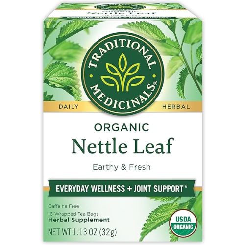 Traditional Medicinals Organic Nettle Leaf Herbal Tea, Supports Joint Health & Overall Wellness, (Pack of 1) - 16 Tea Bags