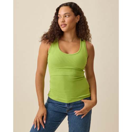 Ribbed Bamboo Scoop Neck Nursing Tank | Spice - Kindred Bravely