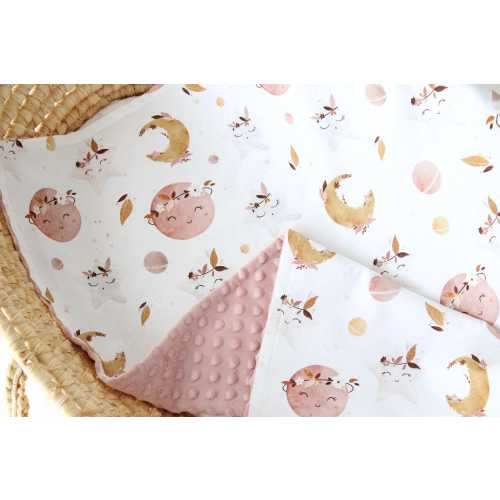 Boho Moon and Stars Baby Blanket, Personalized Blanket, Space Nursery Bedding, Moon Minky Lovey, Star Stroller Blanket, Space Baby Shower